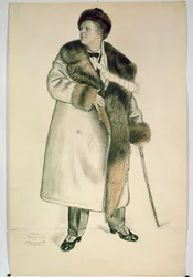 Retrato del cantante de ópera Feodor Ivanovich Chaliapin (1873-1938), 1920-21